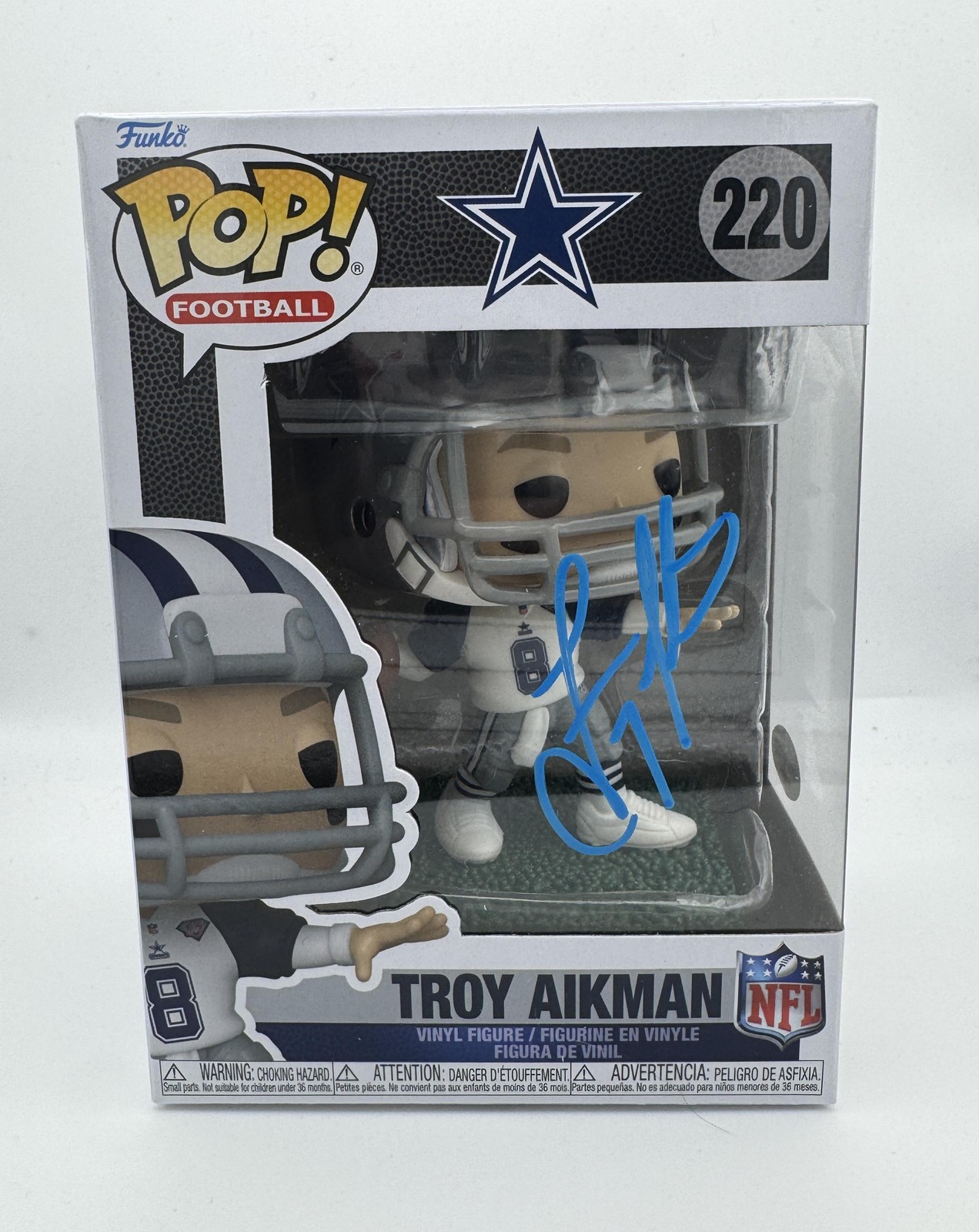 Troy Aikman AUTOGRAPH Signed Dallas Cowboys NFL Football 220 Funko Pop ACOA