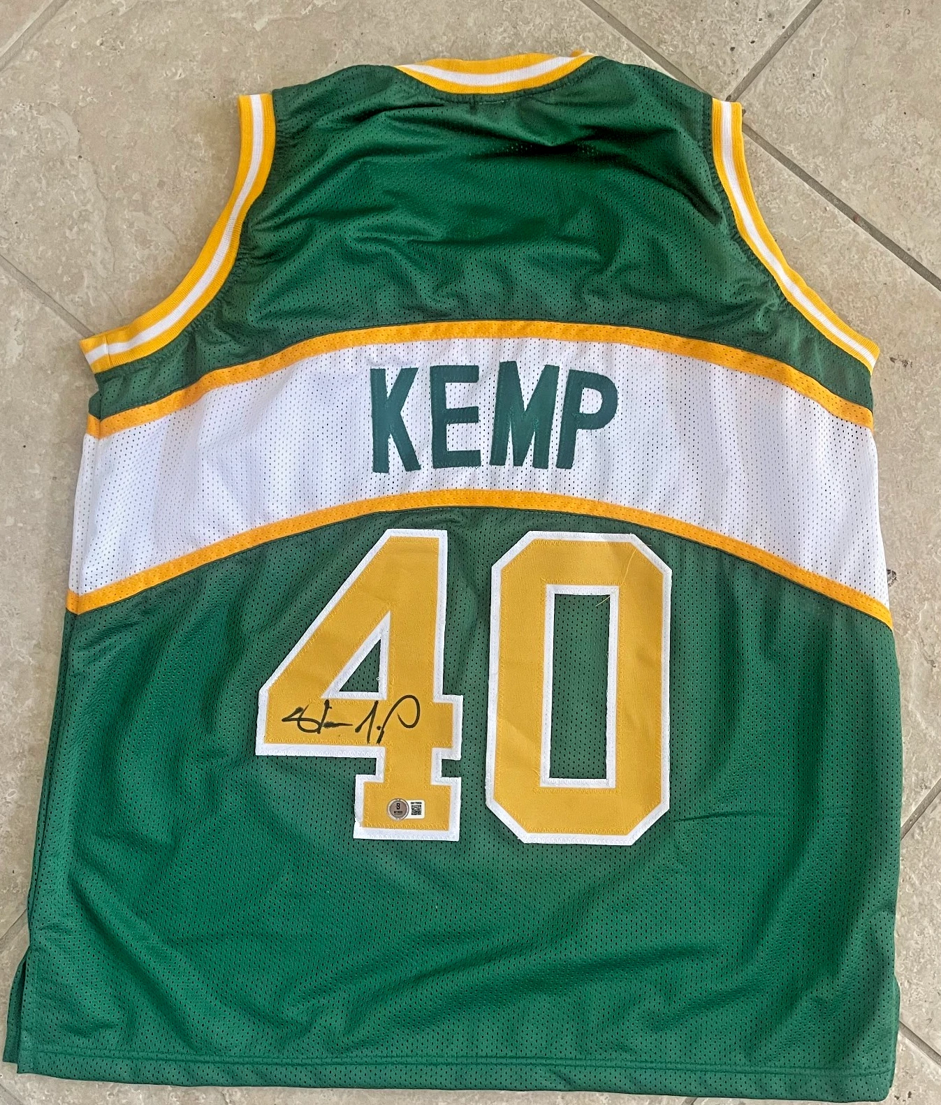 SHAWN KEMP SUPERSONICS SIGNED AUTOGRAPHED JERSEY BECKETT AUTH