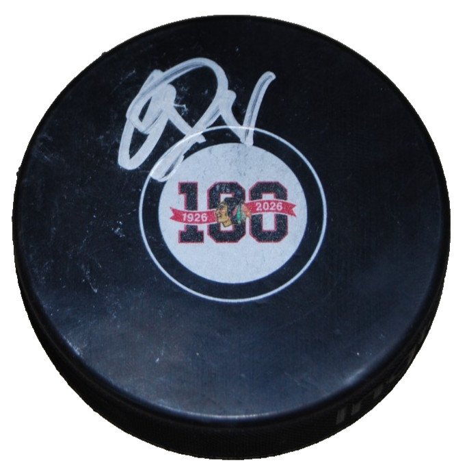 RYAN DONATO signed (100th Anniversary) CHICAGO BLACKHAWKS puck BECKETT BU41227