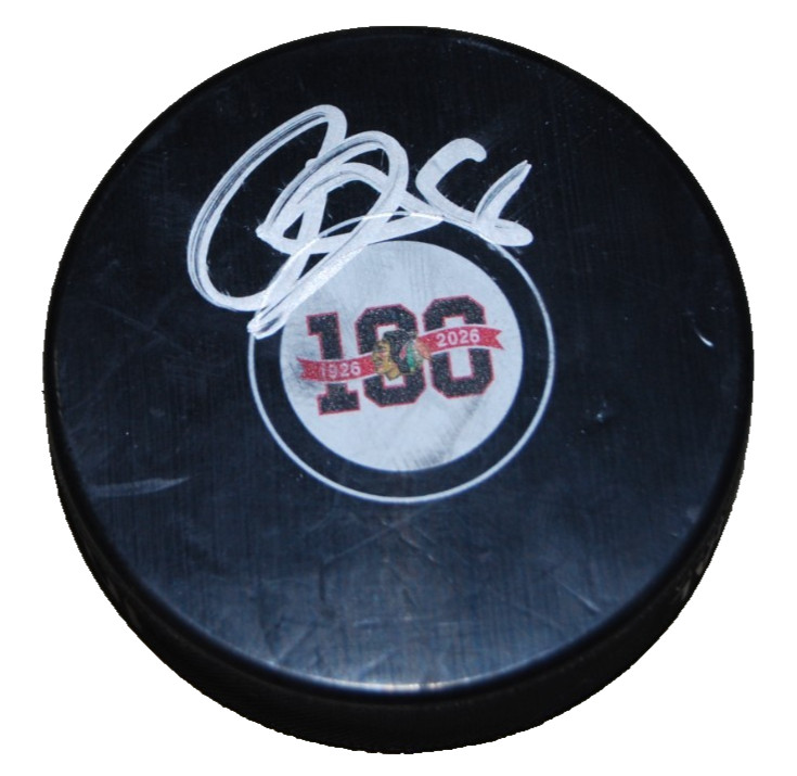 RYAN DONATO signed (100th Anniversary) CHICAGO BLACKHAWKS puck BECKETT BU41226