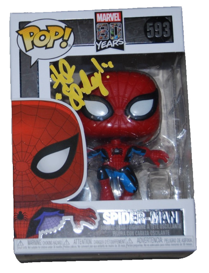 HUDSON THAMES signed (SPIDER MAN) Marvel 80 #593 Funko Pop BECKETT BU41104