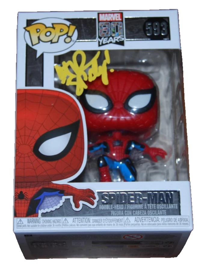 HUDSON THAMES signed (SPIDER MAN) Marvel 80 #593 Funko Pop BECKETT BU41103