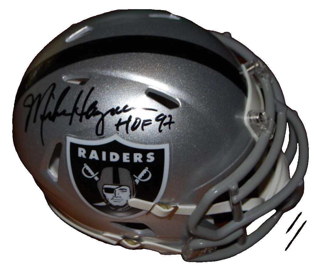 MIKE HAYNES signed (OAKLAND RAIDERS) mini football helmet BECKETT BAS BU41406