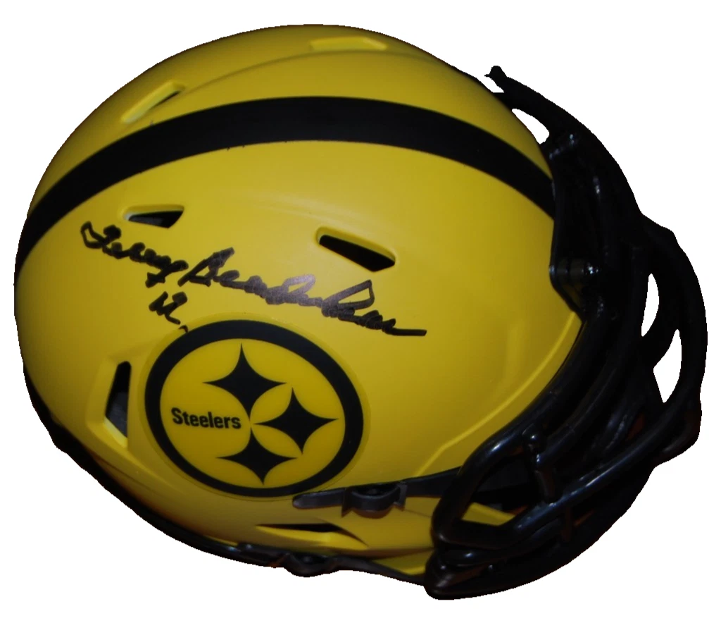 TERRY BRADSHAW signed (PITTSBURGH STEELERS) mini football helmet BECKETT BU41384