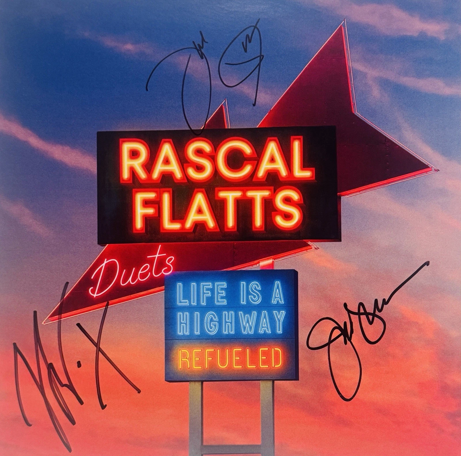 RASCAL FLATTS LeVox Rooney DeMarcus Signed Auto LP Insert Life Is A Highway JSA