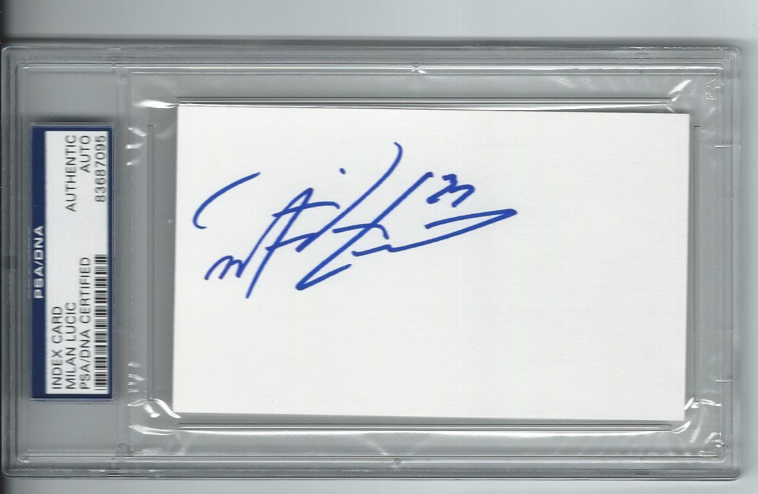 MILAN LUCIC LOS ANGELES KINGS SIGNED INDEX CARD AUTOGRAPH PSA/DNA 83687095