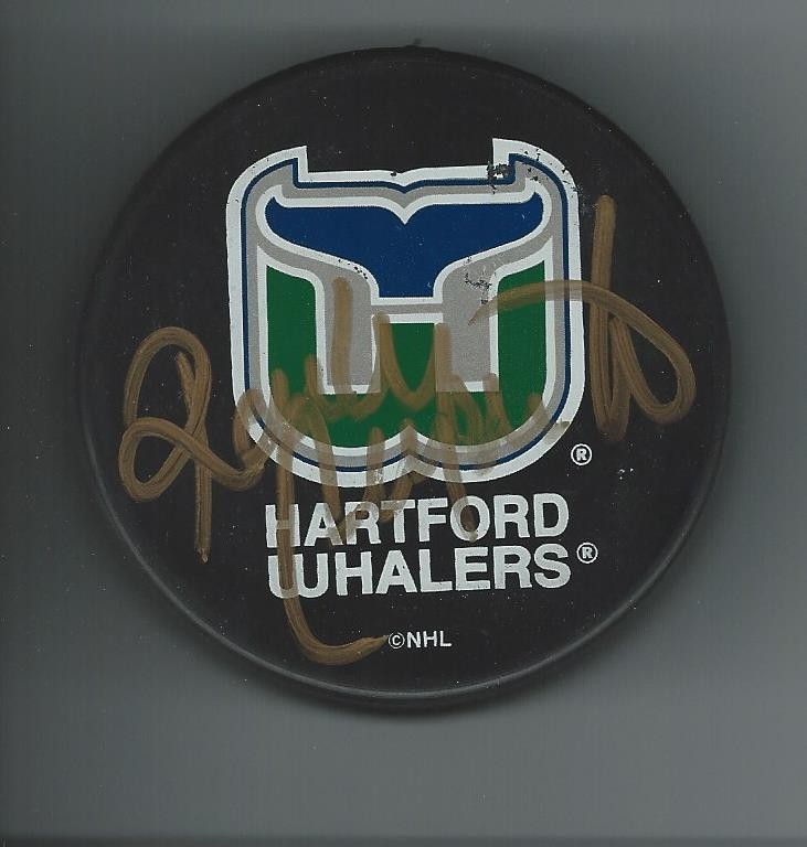 Randy CUNNEYWORTH Signed HARTFORD WHALERS Puck