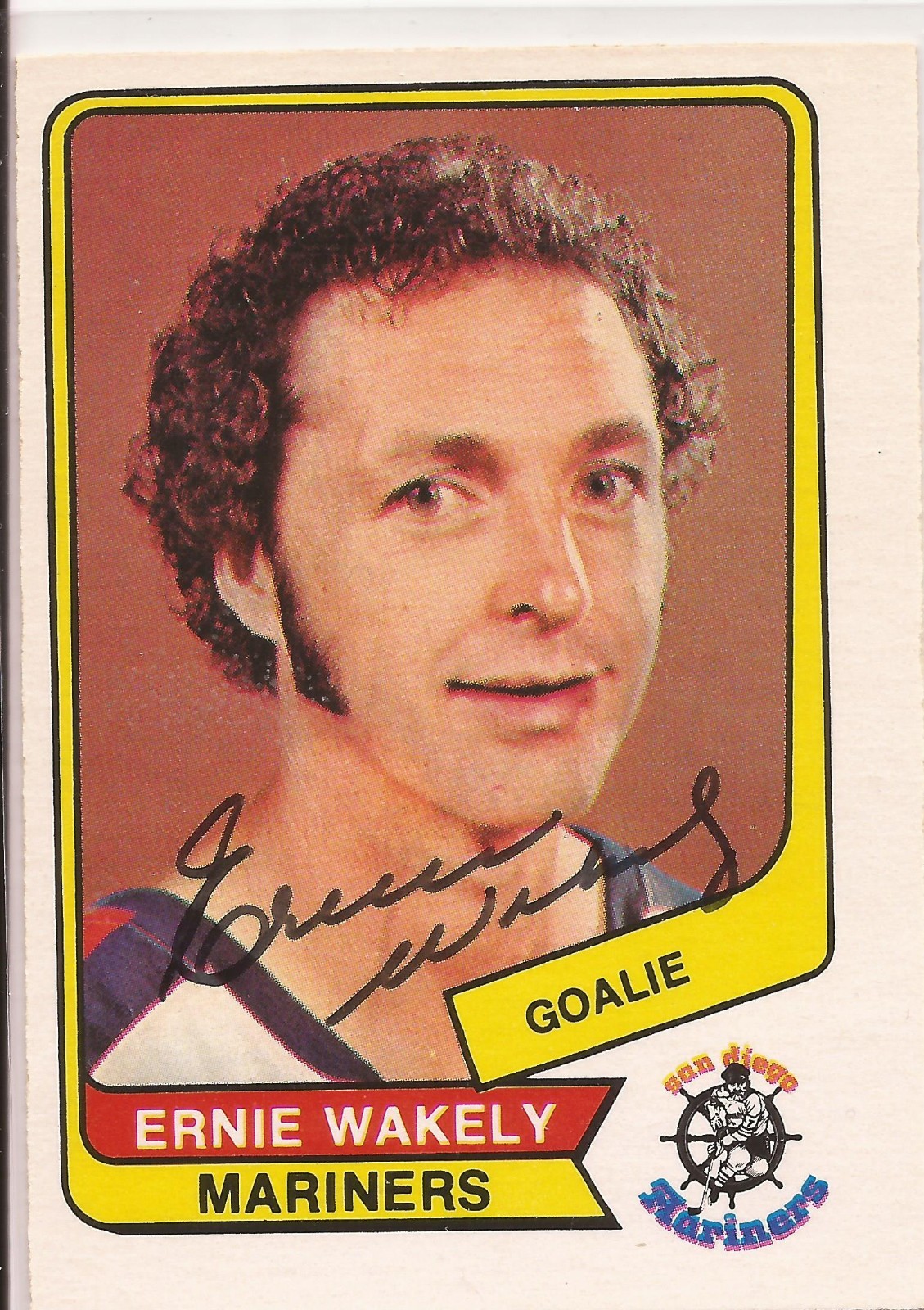 Ernie Wakely Signed 1976/77 O-Pee-Chee WHA Card