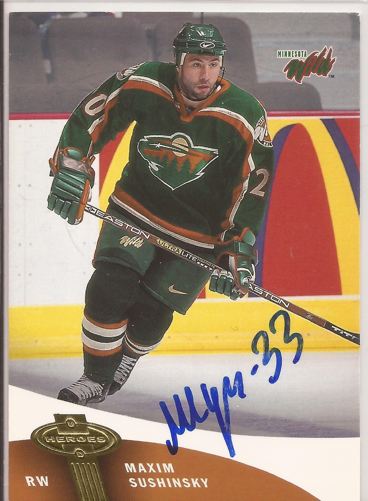 Maxim Sushinsky Signed 2000/01 Heroes Card