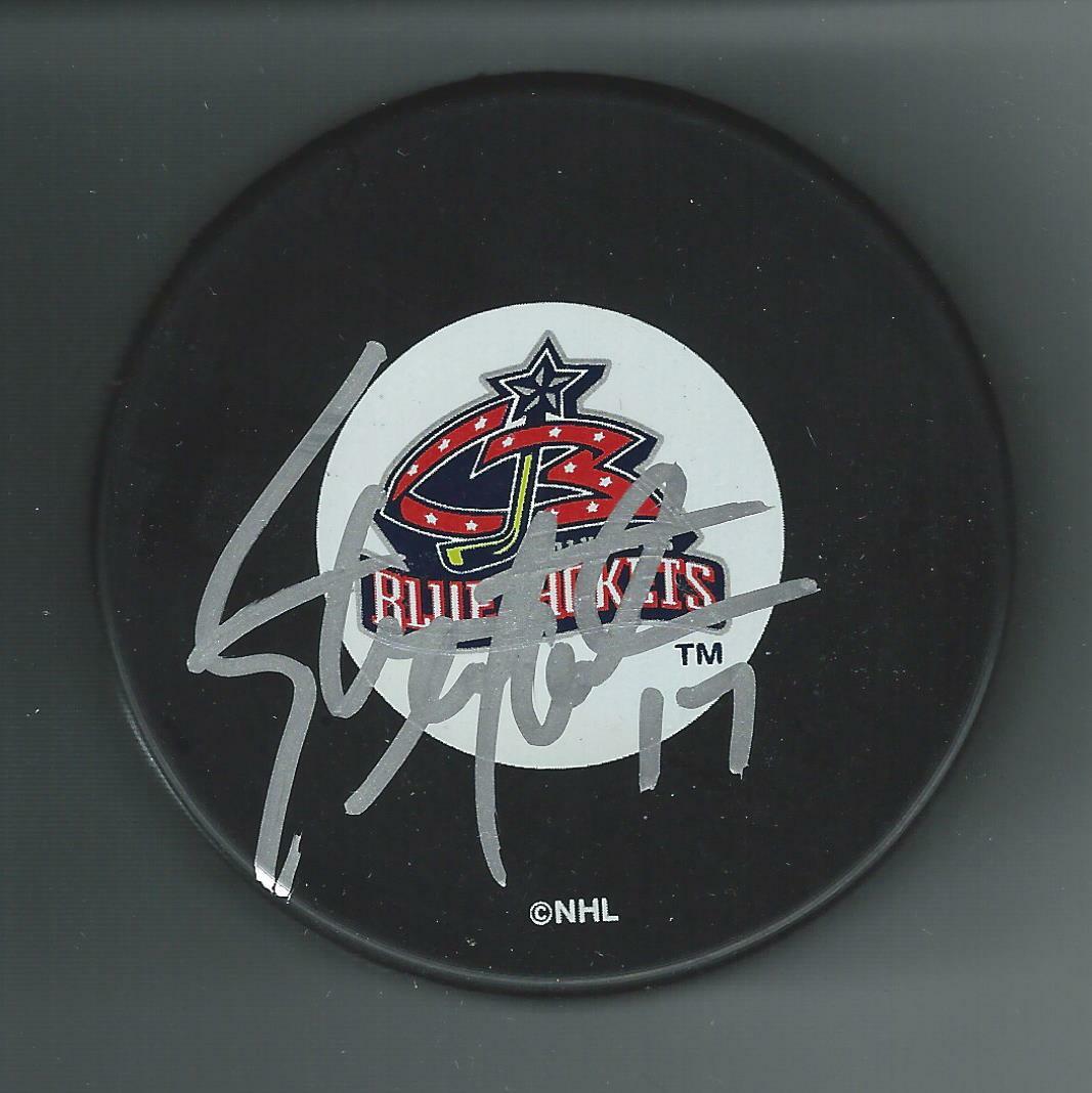 Steve Maltais Signed Columbus Blue Jackets Puck