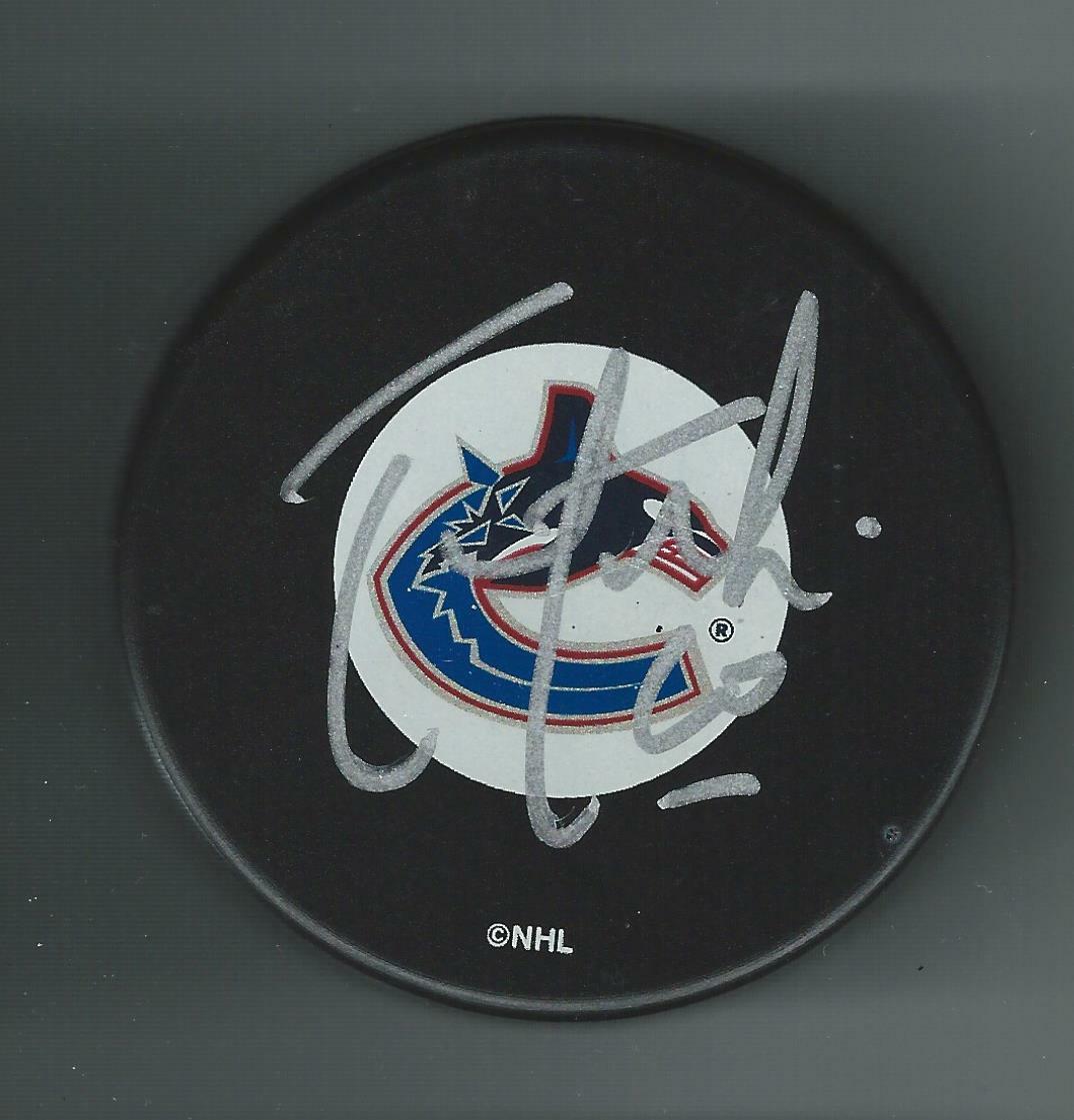 Trevor Letowski Signed Vancouver Canucks Puck