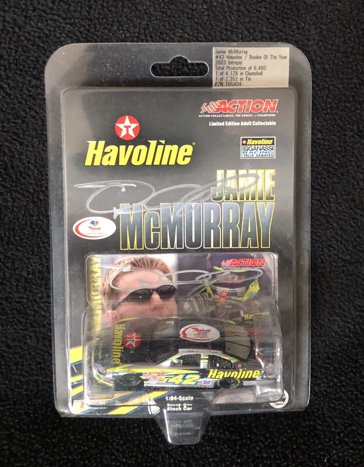 Jamie McMurray Signed Havoline Action 1:64 Scale Stock Car With Signed Card