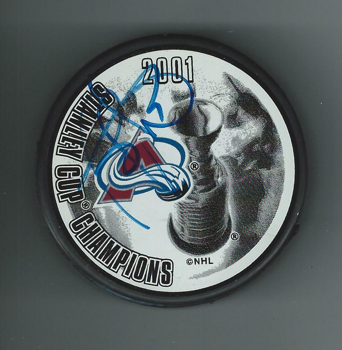 Bryan Trottier Signed Colorado Avalanche 2001 Stanley Cup Champions Puck