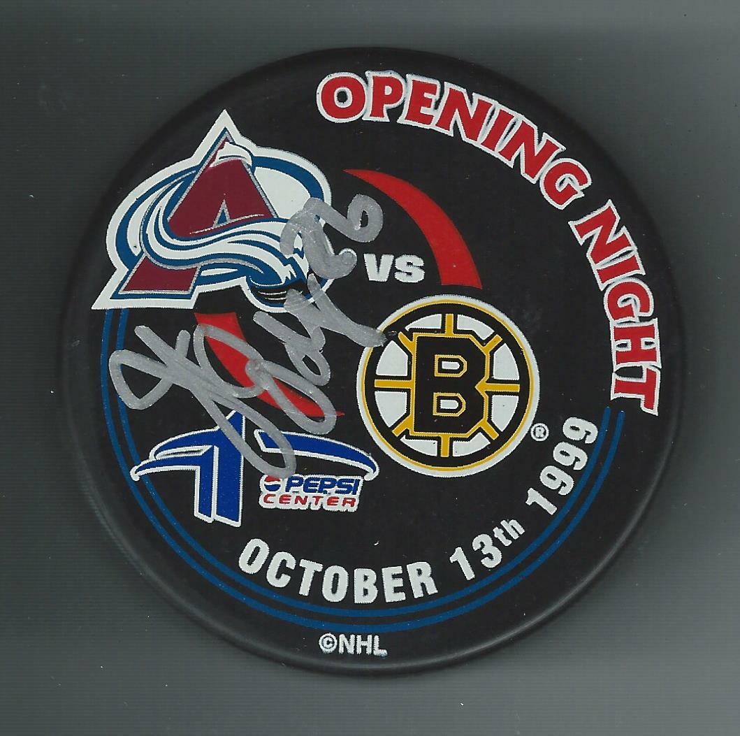 Jeff Odgers Signed Colorado Avalanche 1999 Opening Night Puck