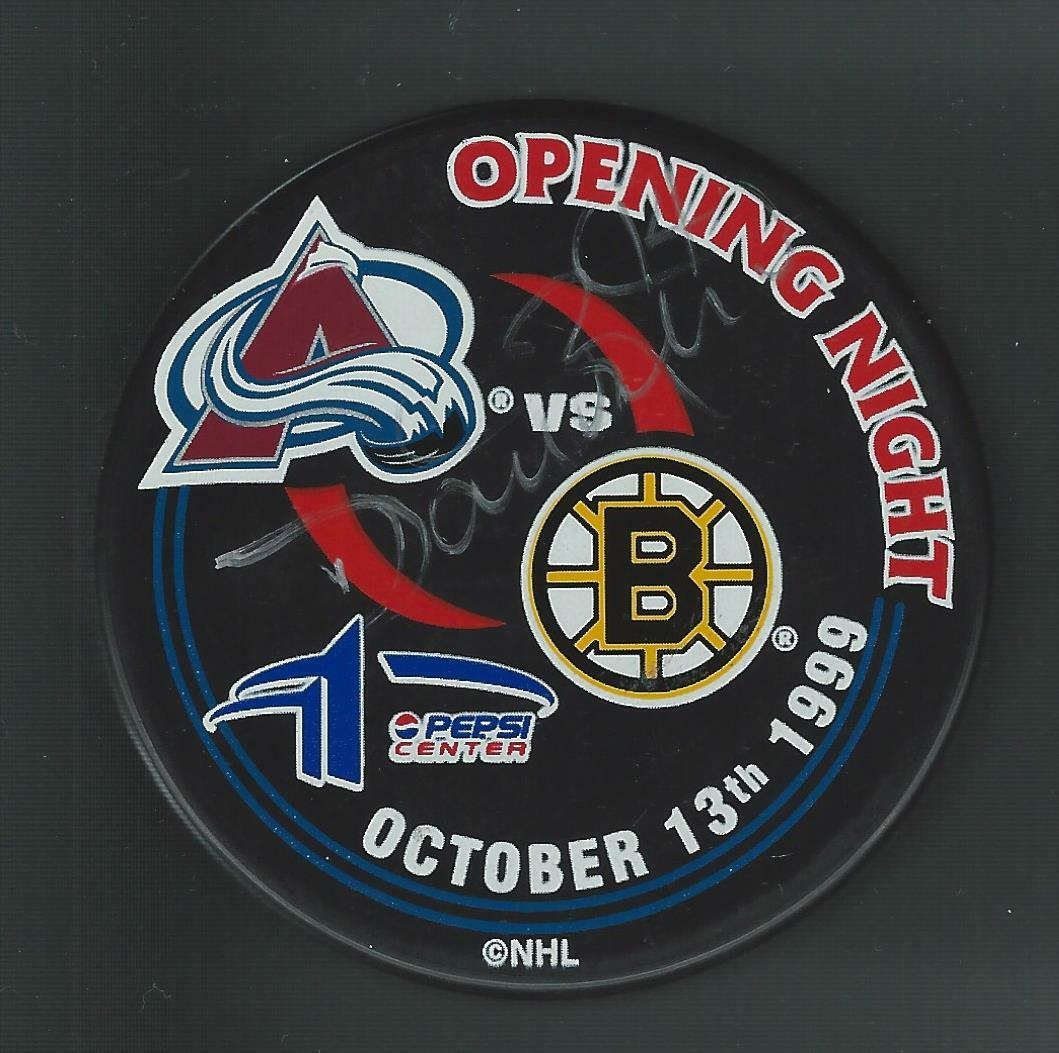 Dave Reid Signed Colorado Avalanche 1999 Opening Night Puck