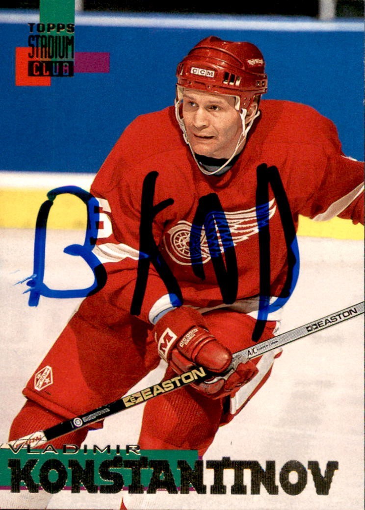 Vladimir Konstantinov Signed 1994/95 Topps Stadium Club Card #159 JSA COA