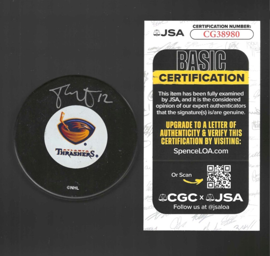 Todd White Signed Atlanta Thrashers Puck JSA COA
