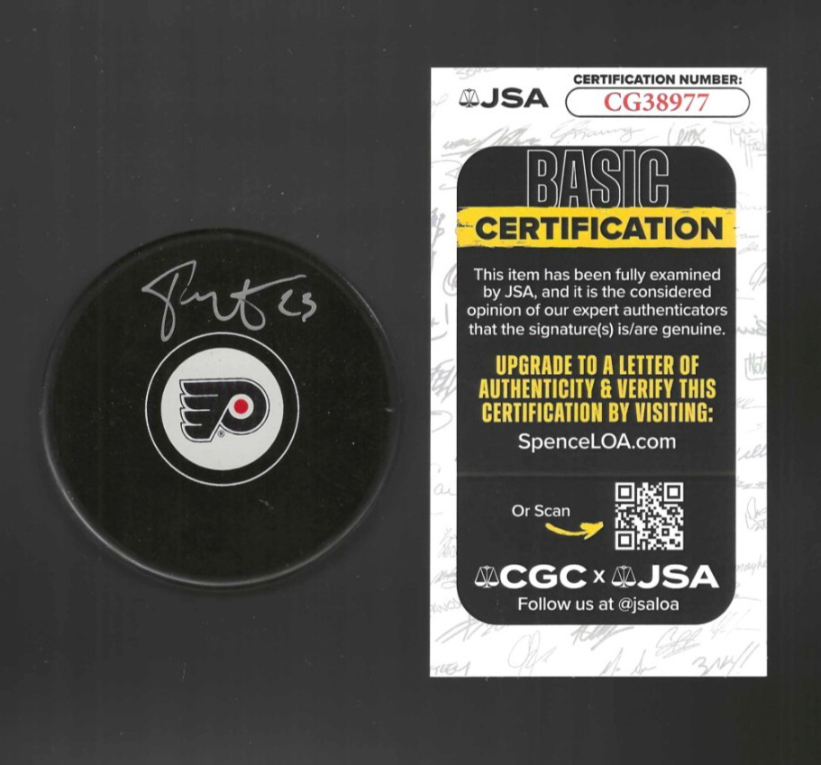 Todd White Signed Philadelphia Flyers Puck JSA COA