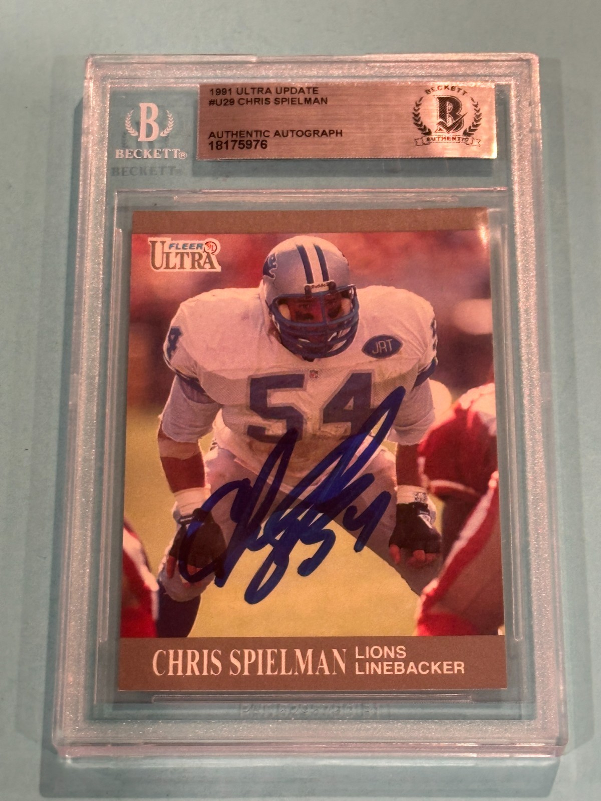 CHRIS SPIELMAN Signed 1991 ULTRA UPDATE Card #U29 Beckett BAS