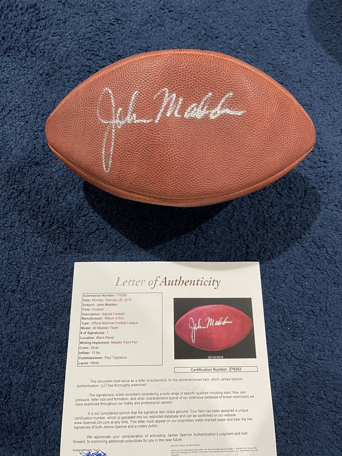 Rare JOHN MADDEN SIGNED Wilson All Madden Football JSA OAKLAND RAIDERS