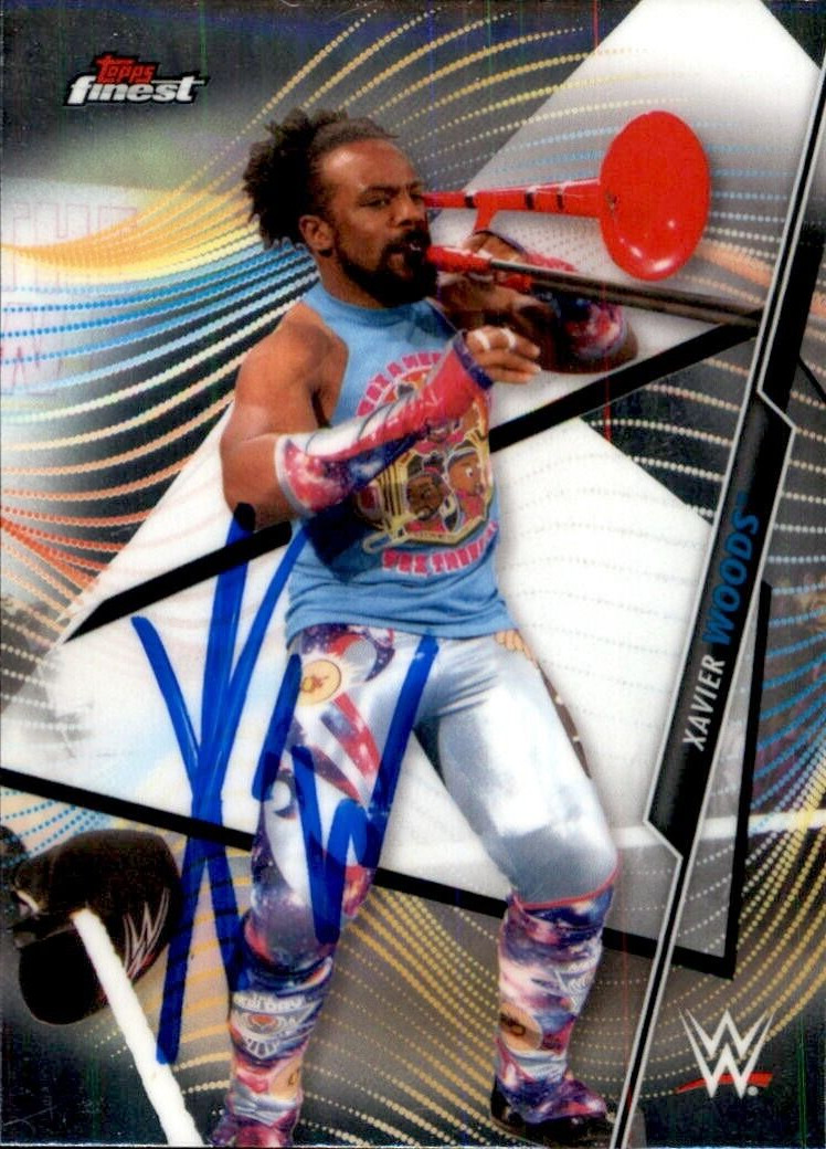 XAVIER WOODS SIGNED 2020 TOPPS FINEST WWE SMACK DOWN CARD #70 NEW DAY COLLECTIBLE MEMORABILIA