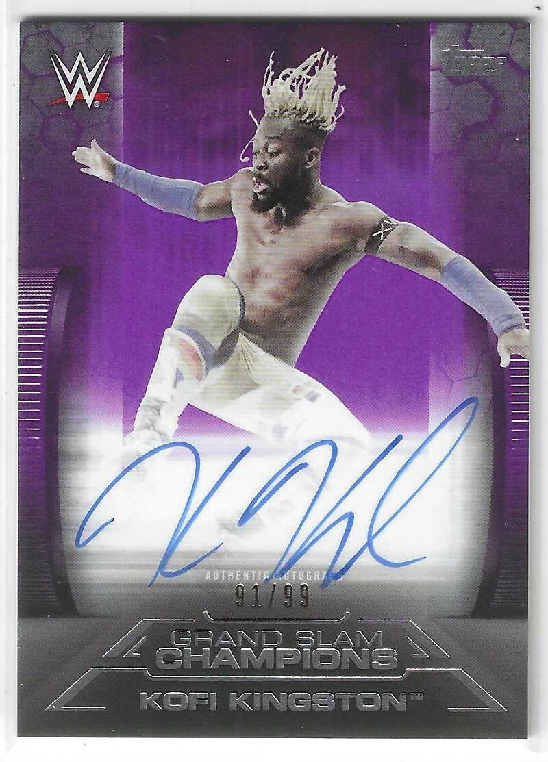 Kofi Kingston 2021 Topps WWE Undisputed  Autograph Purple Card GA-KK 91/99
