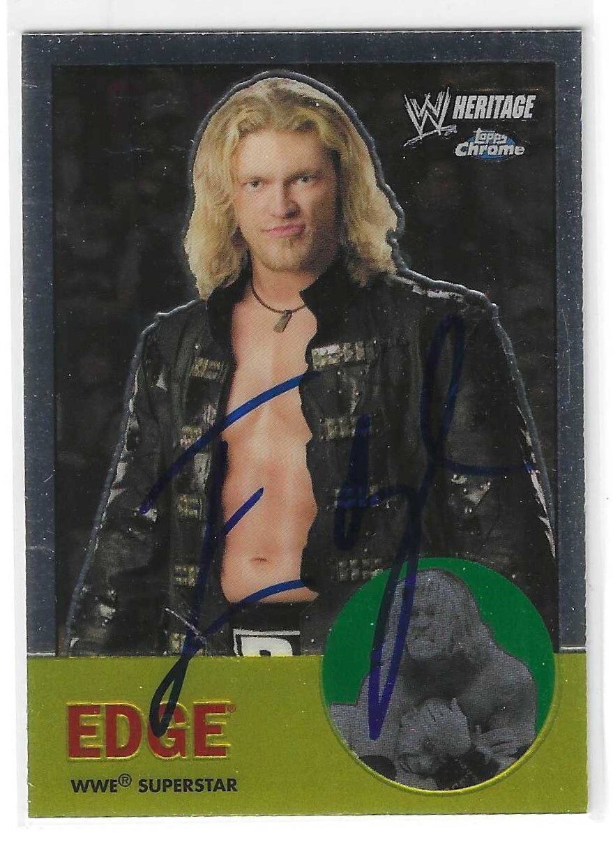 EDGE SIGNED 2007 TOPPS CHROME WWE HERITAGE CARD #16 COLLECTIBLE MEMORABILIA