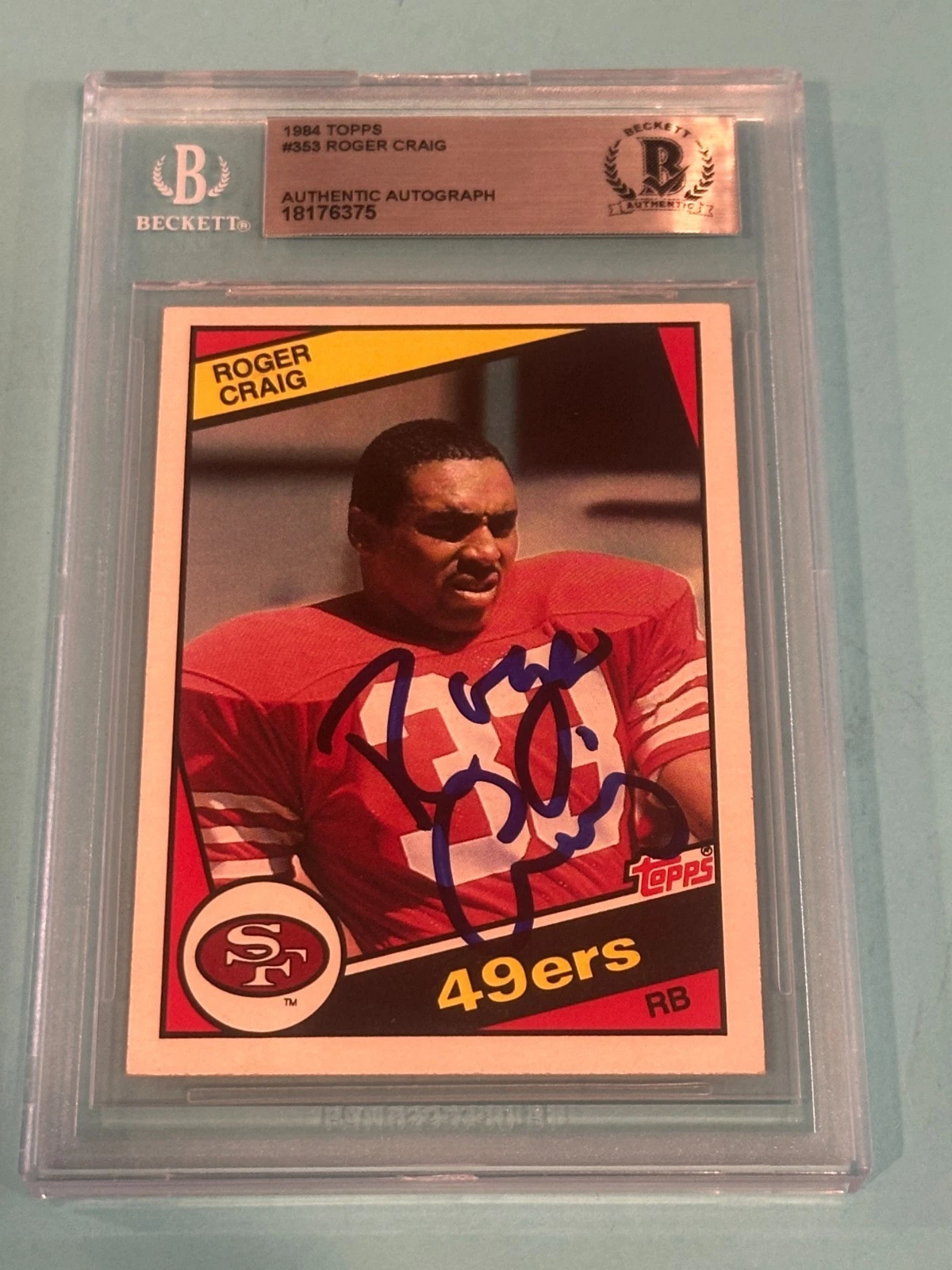 ROGER CRAIG Signed 1984 TOPPS ROOKIE Card #353 Beckett Authenticated BAS