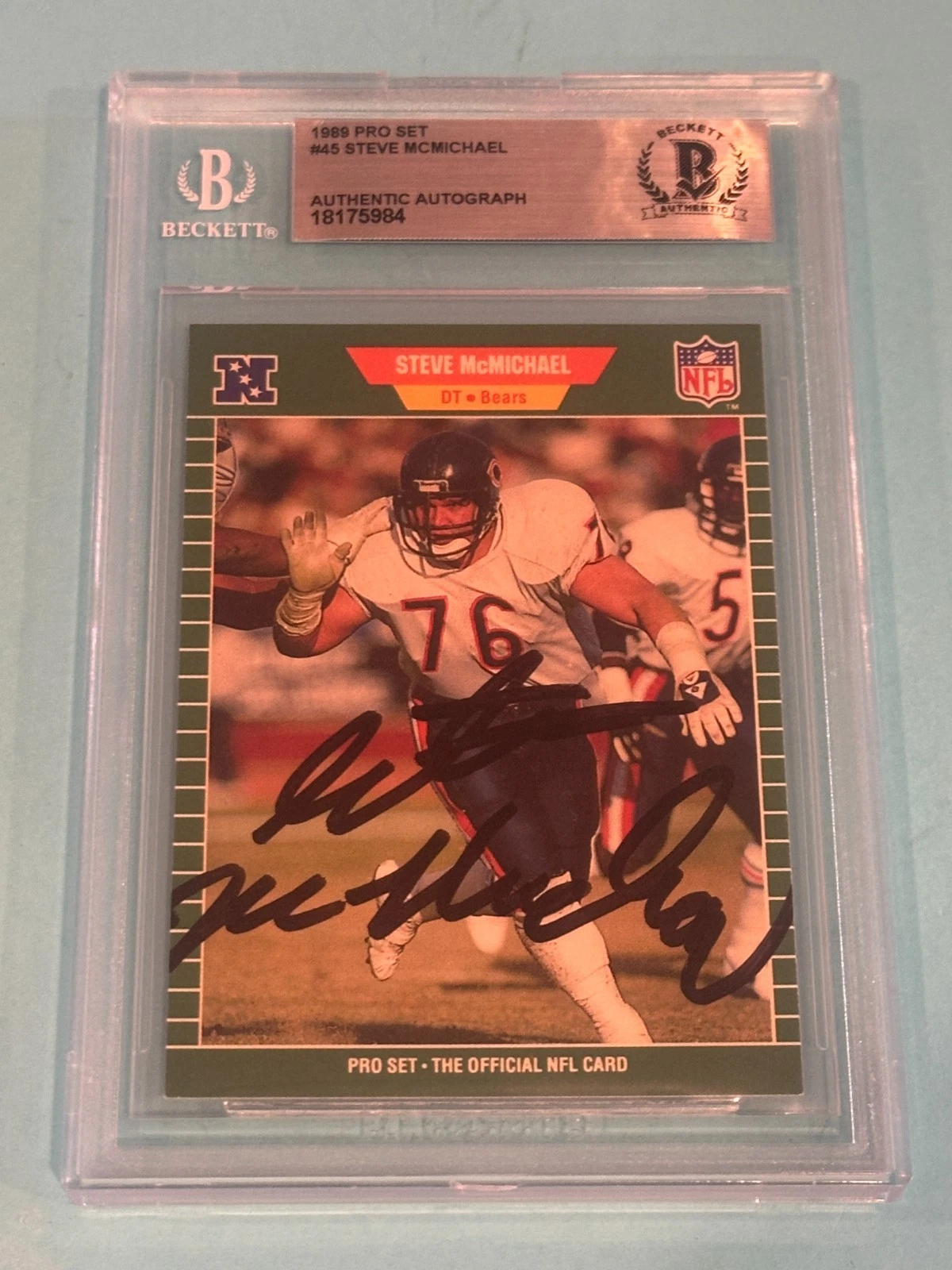 STEVE McMICHAEL Signed 1989 PRO SET Card #45 Beckett (BAS)