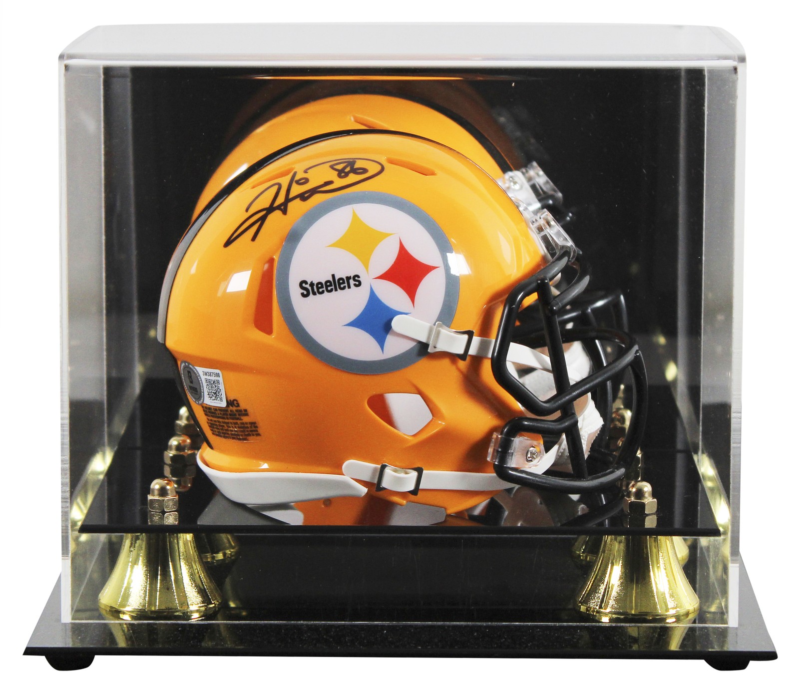 Steelers Hines Ward Signed 1962 Throwback Speed Mini Helmet w/ Case BAS Witness