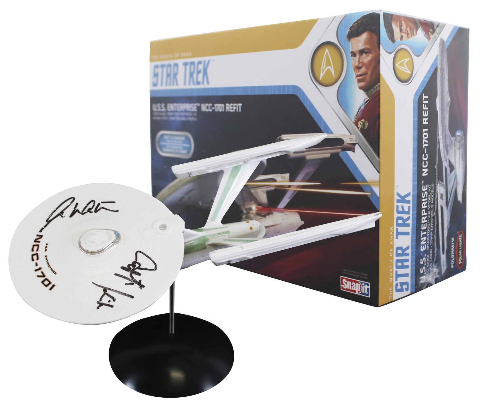 WILLIAM SHATNER STAR TREK “CAPTAIN KIRK” SIGNED U.S.S. ENTERPRISE MODEL BAS W COLLECTIBLE MEMORABILIA