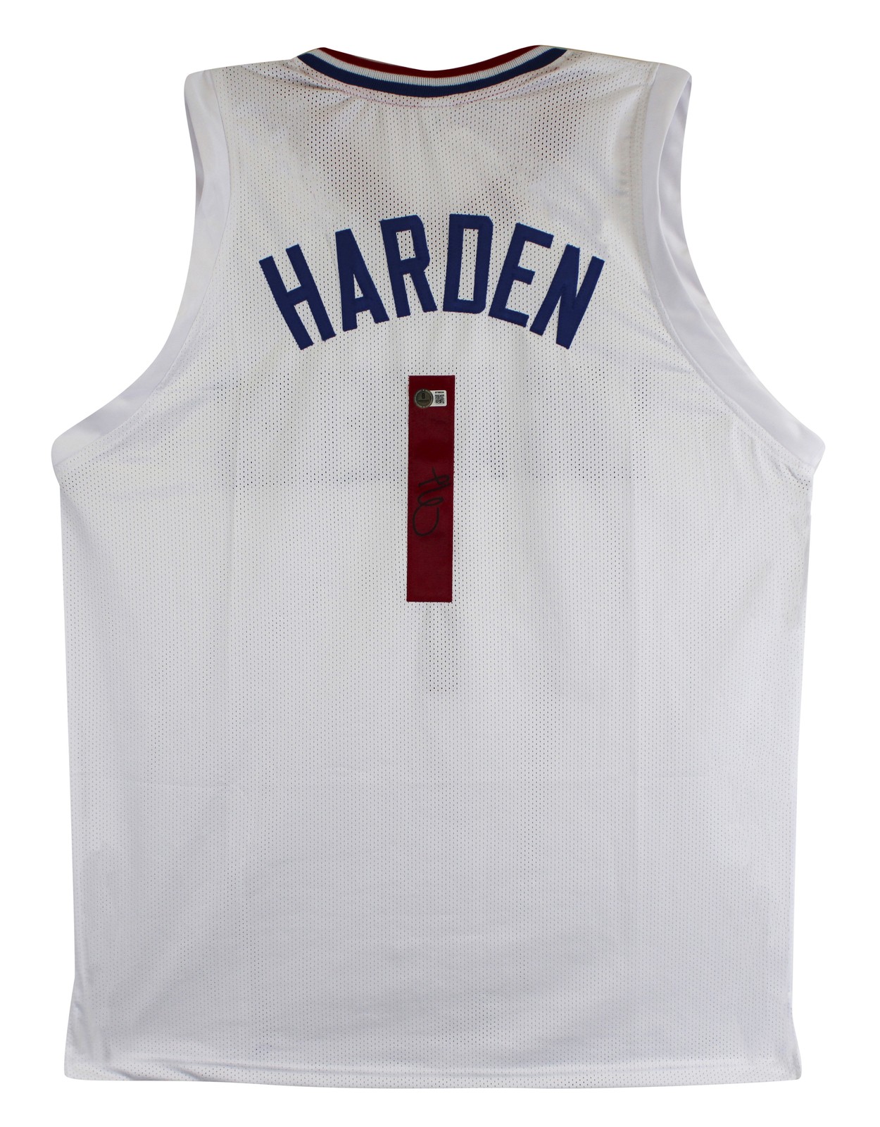 James Harden Authentic Signed White Pro Style Jersey Autographed BAS