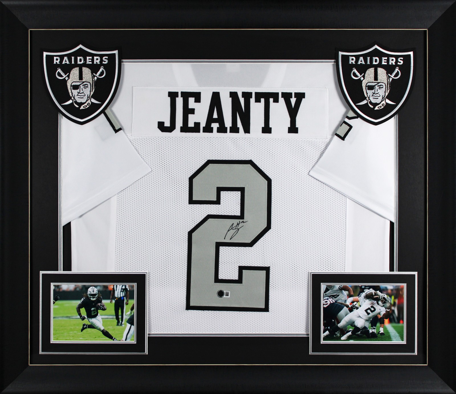Ashton Jeanty Authentic Signed White Color Rush Pro Style Framed Jersey BAS Wit