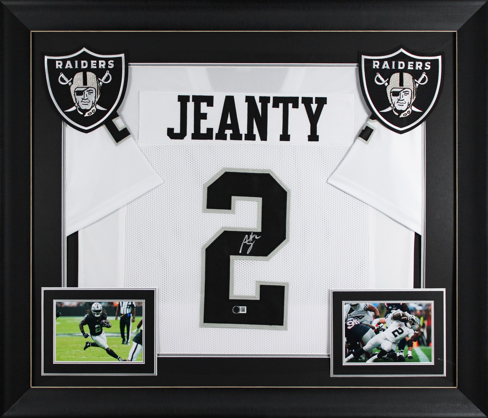 Ashton Jeanty Authentic Signed White Pro Style Framed Jersey BAS Witnessed