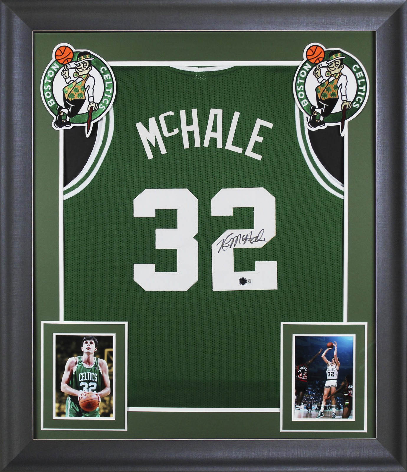 Kevin McHale Authentic Signed Green Pro Style Framed Jersey BAS Witnessed 2
