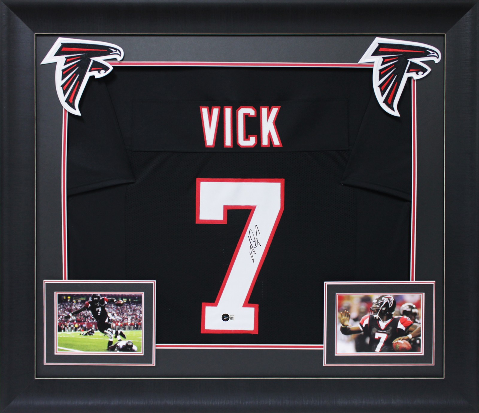 Michael Vick Authentic Signed Black Pro Style Framed Jersey BAS Witnessed