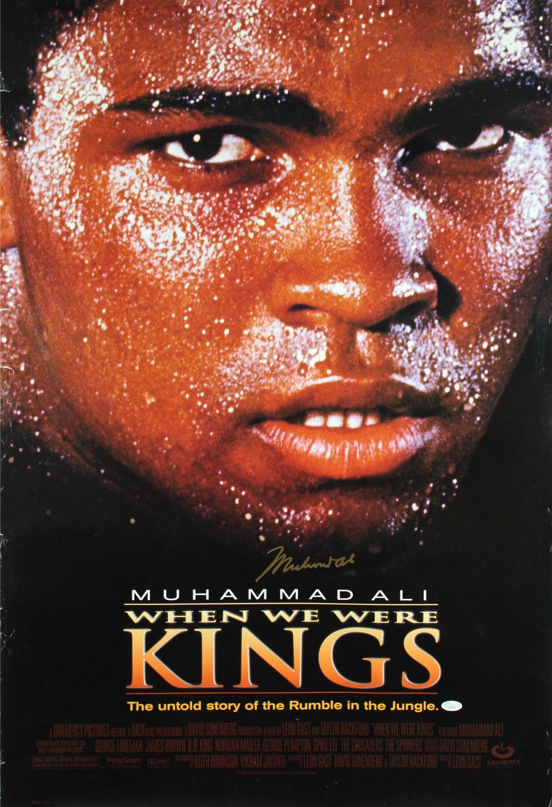Muhammad Ali Authentic Signed 27x40 When We Were Kings Poster JSA #Y50517