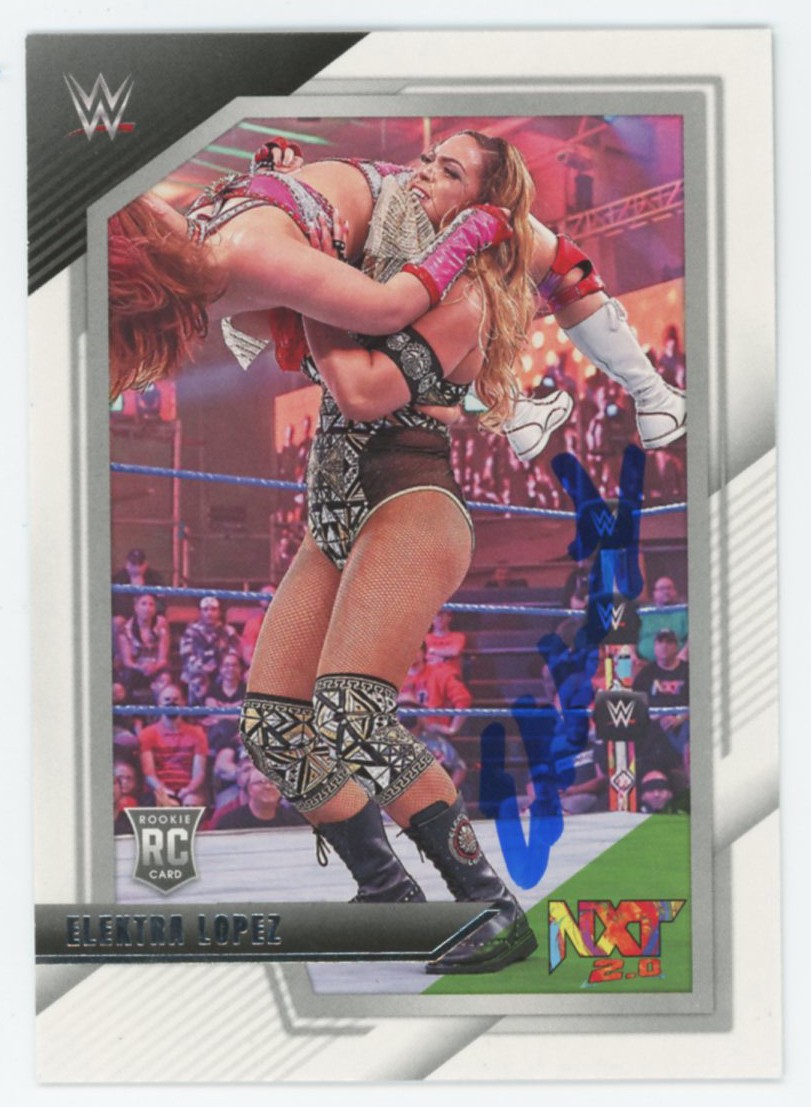 WWE ELEKTRA LOPEZ AUTHENTIC SIGNED 2022 PANINI NXT #33 ROOKIE CARD BAS #BS86747 COLLECTIBLE MEMORABILIA