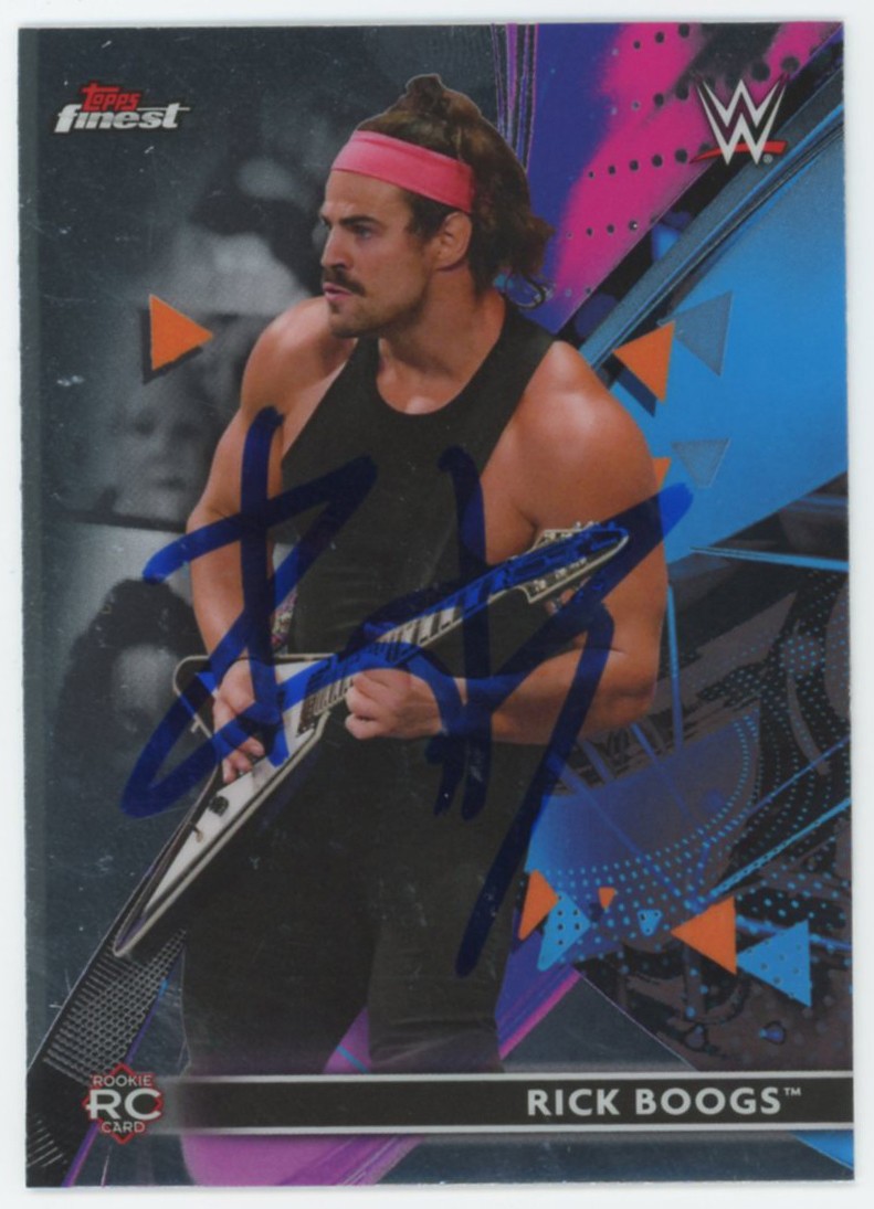 WWE RICK BOOGS AUTHENTIC SIGNED 2021 TOPPS #64 ROOKIE CARD BAS #BS86702 COLLECTIBLE MEMORABILIA