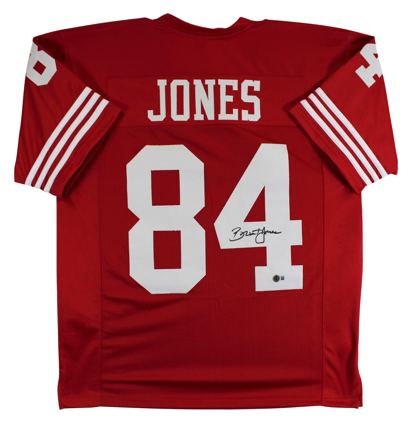 Brent Jones Authentic Signed Red Pro Style Jersey Autographed BAS Witnessed