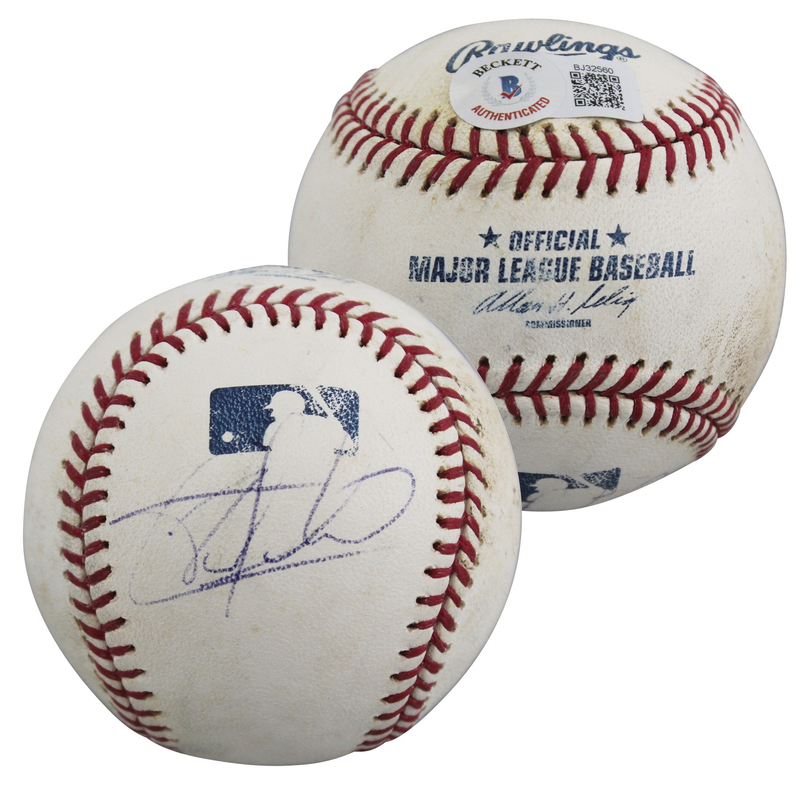 Rangers Francisco Cordero Authentic Signed Selig OML Baseball BAS #BJ32560