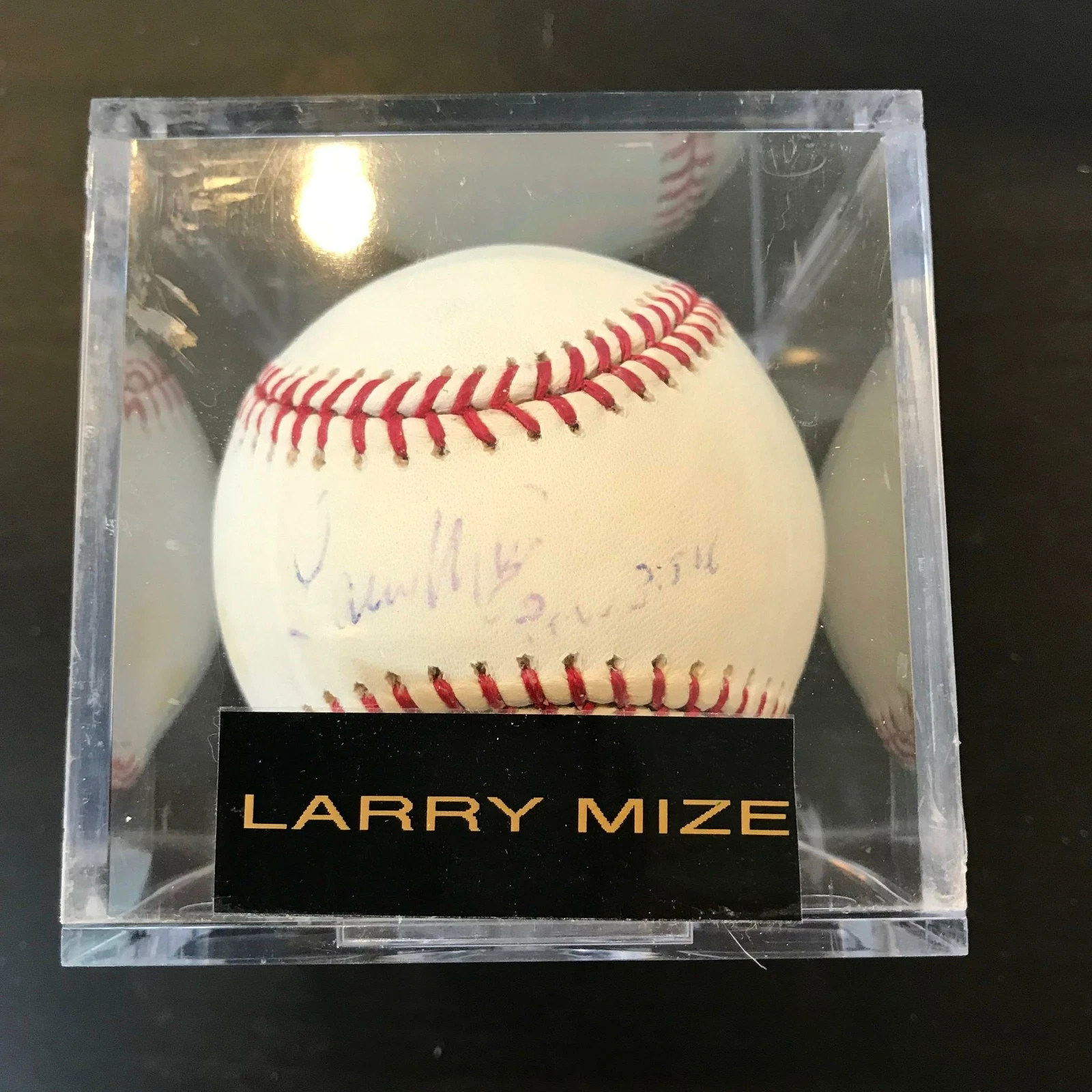 Larry Mize Signed Autographed Official Major League Baseball PGA Golf
