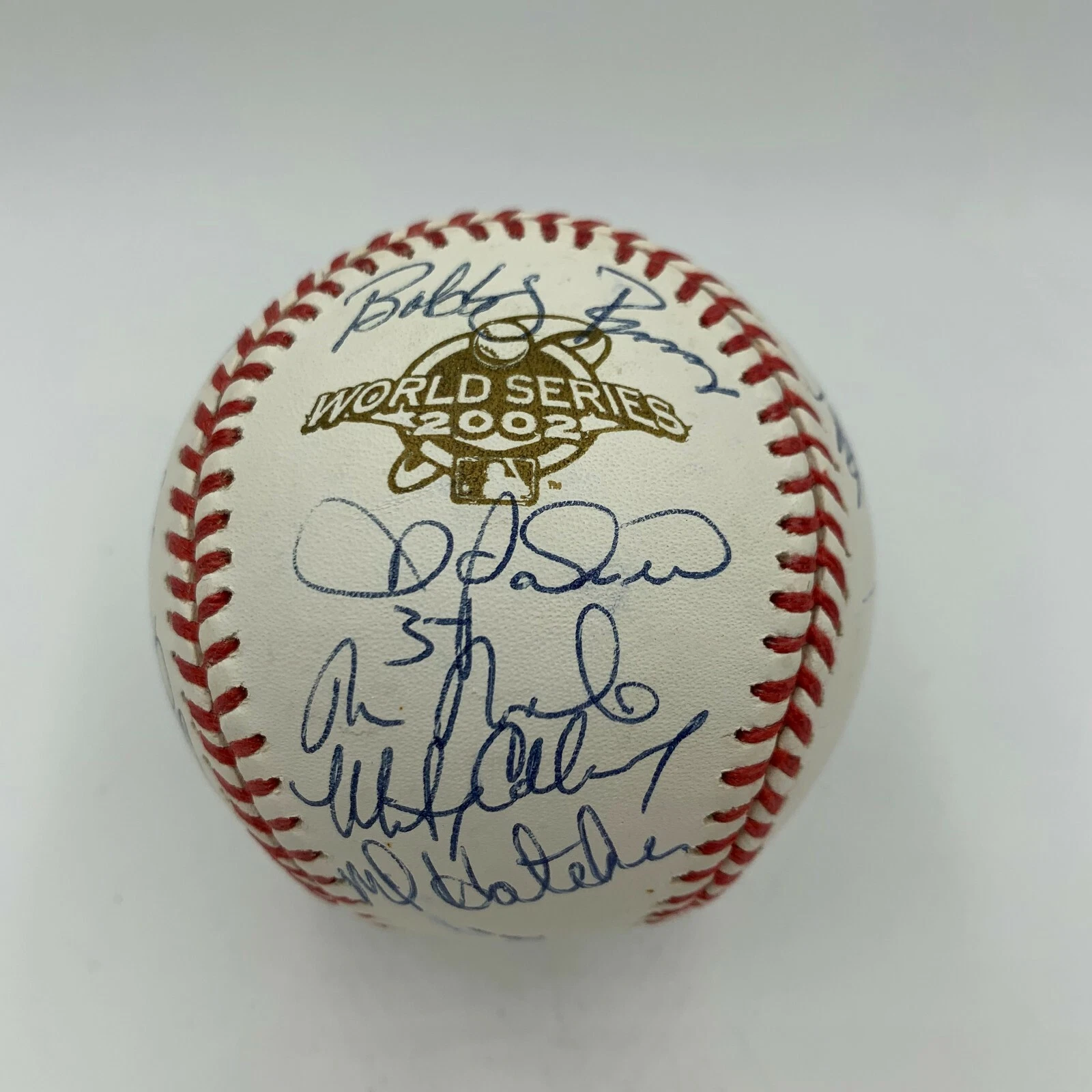 2002 Anaheim Angels World Series Champs Team Signed W.S. Baseball With JSA COA