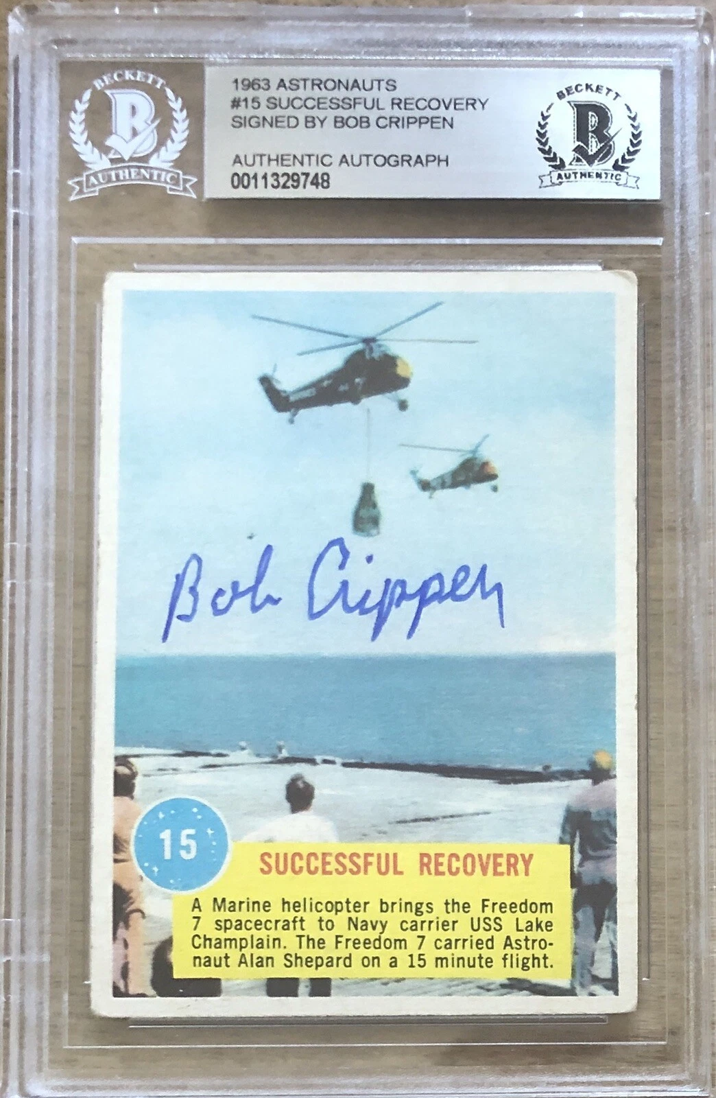 BOB CRIPPEN 1963 TOPPS ASTRONAUTS BAS BECKETT BGS SIGNED AUTOGRAPH NASA STS