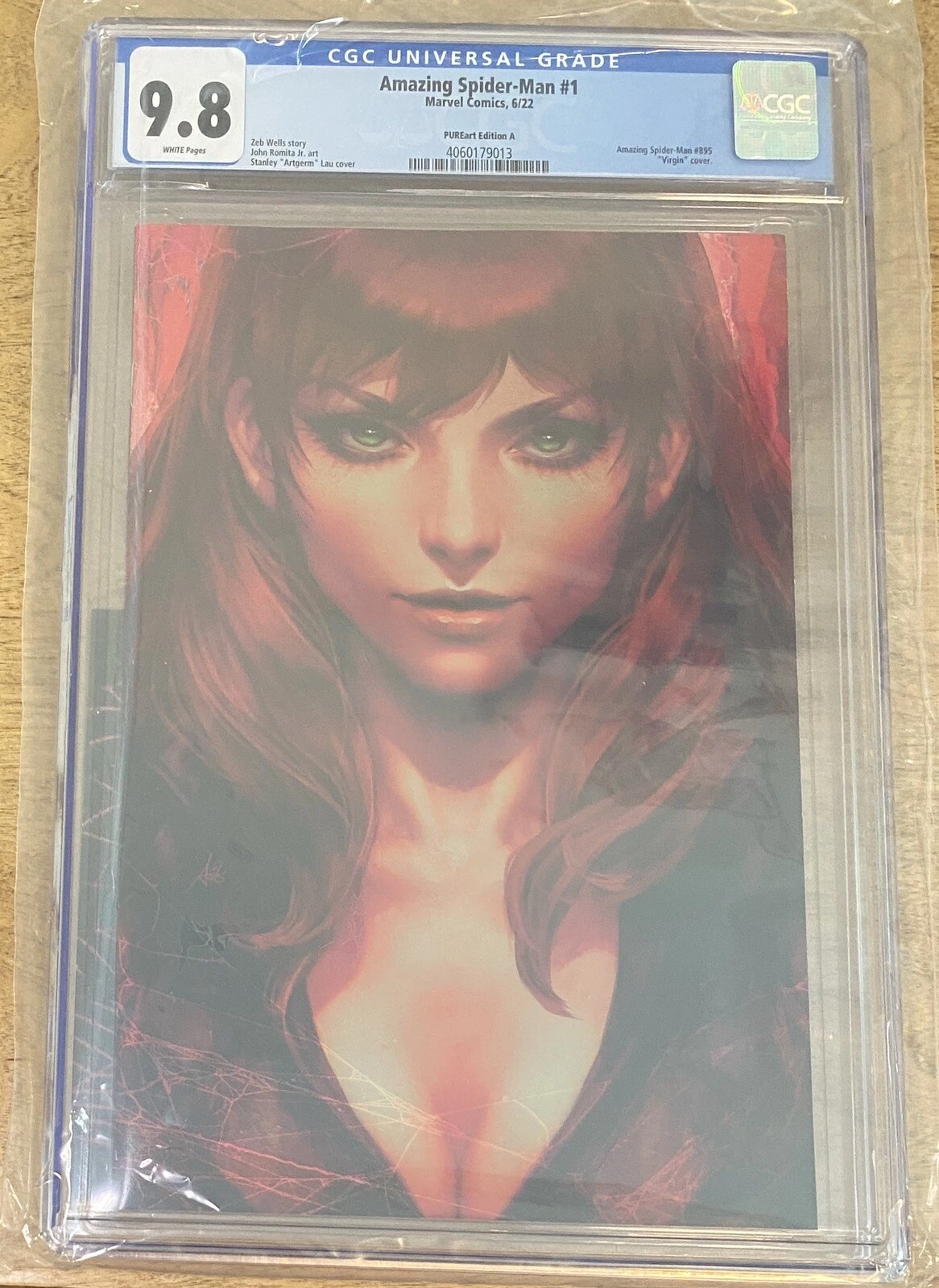 AMAZING SPIDER-MAN #1 STANLEY ARTGERM LAU MARY JANE VIRGIN VARIANT CGC 9.8 COLLECTIBLE MEMORABILIA