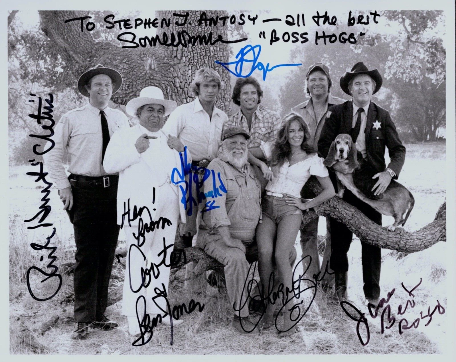 BOOKE WOPAT BACH BEST JONES +2 Signed 8x10 Dukes of Hazzard Cast Photo JSA LOA