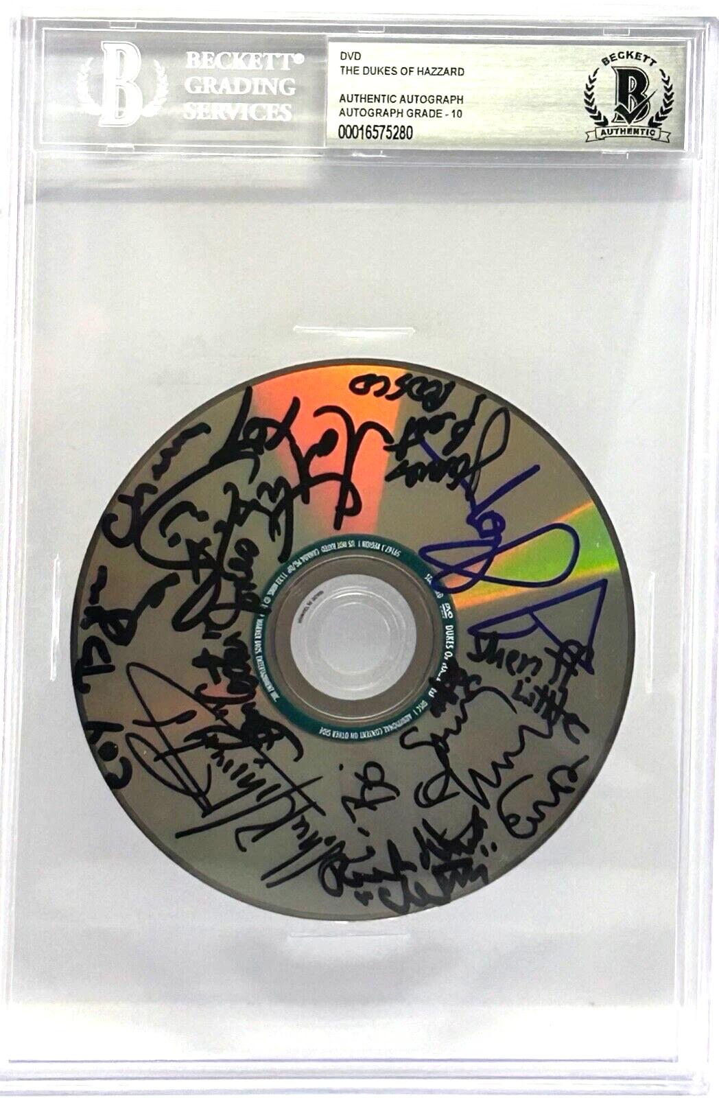 DUKES OF HAZZARD MULTI x9 Signed Slabbed Encapsulated DVD BAS Grade 10