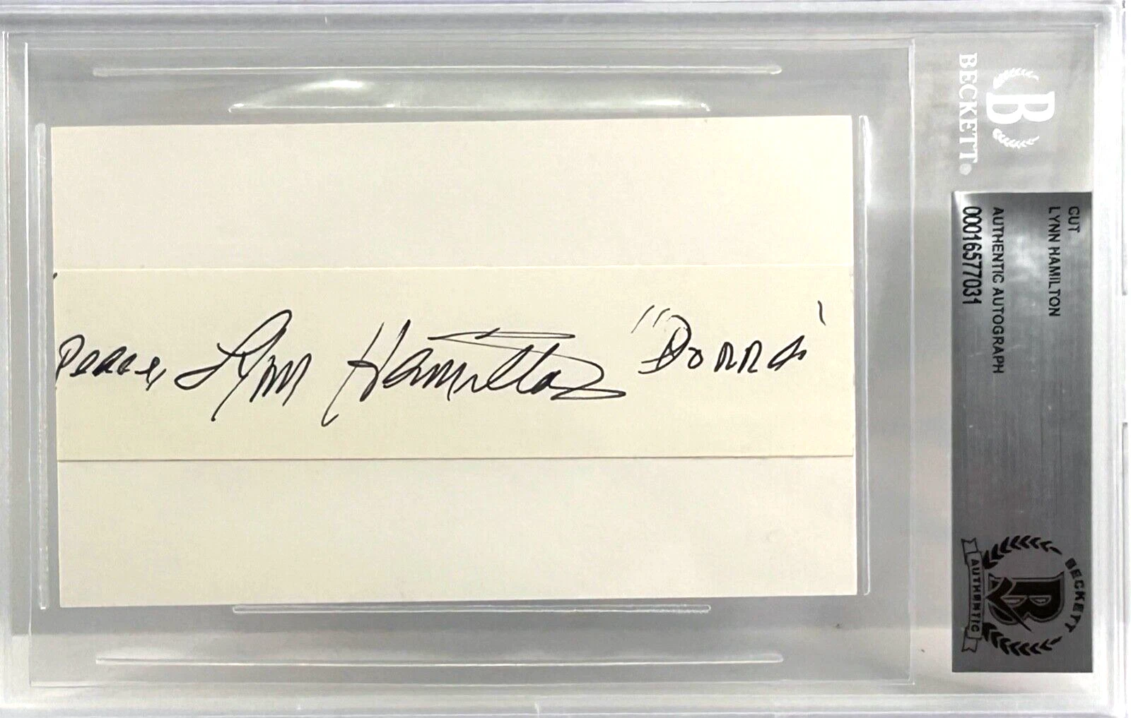 LYNN HAMILTION  Signed Auto Slabbed Encapsulated Cut BAS DONNA Sanford and Son