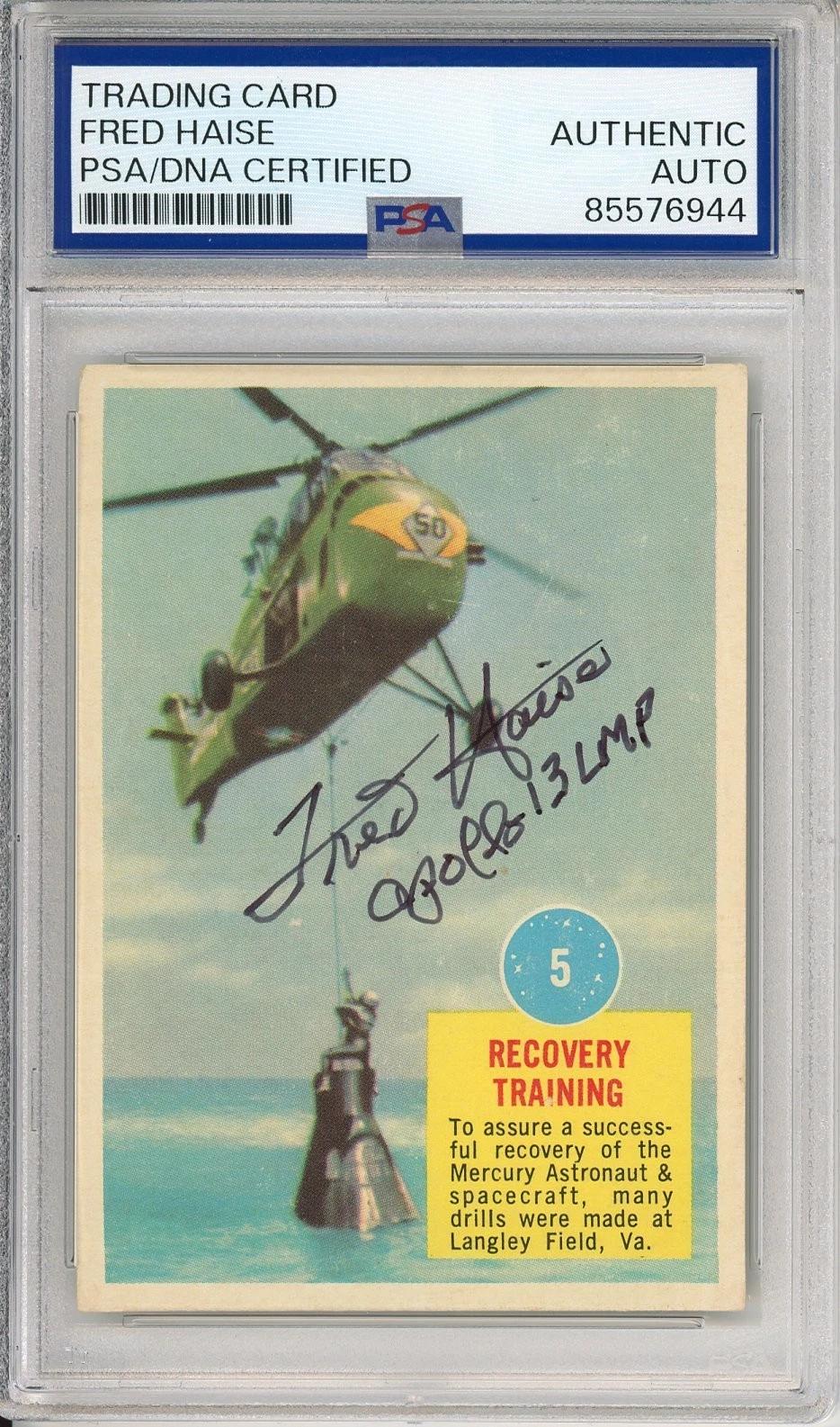 1963 TOPPS ASTRONAUT FRED HAISE APOLLO 13 SIGNED CARD PSA DNA COA AUTOGRAPH NASA