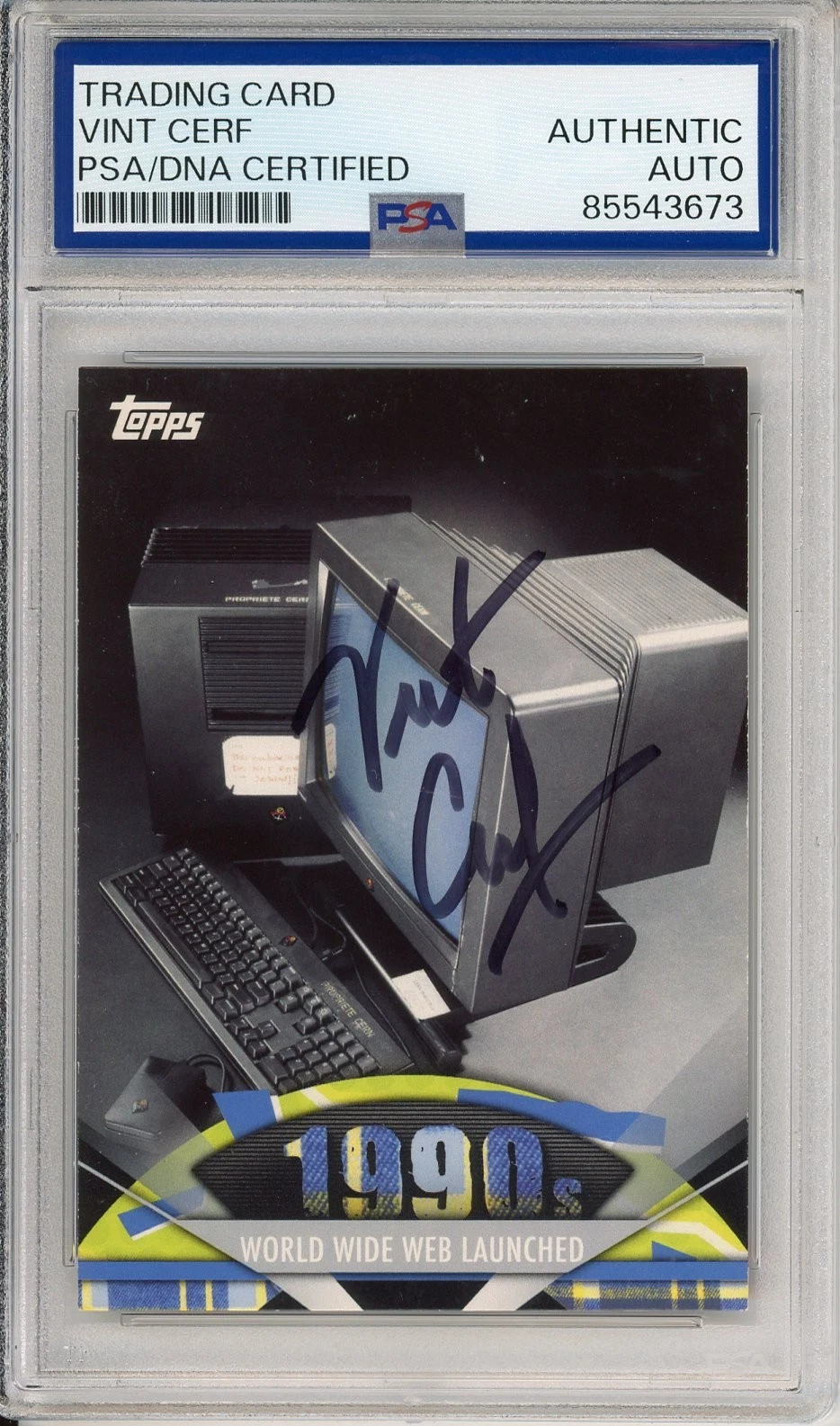 2011 TOPPS AMERICAN PIE WORLD WIDE WEB LAUNCH VINT CERF SIGNED PSA DNA AUTOGRAPH